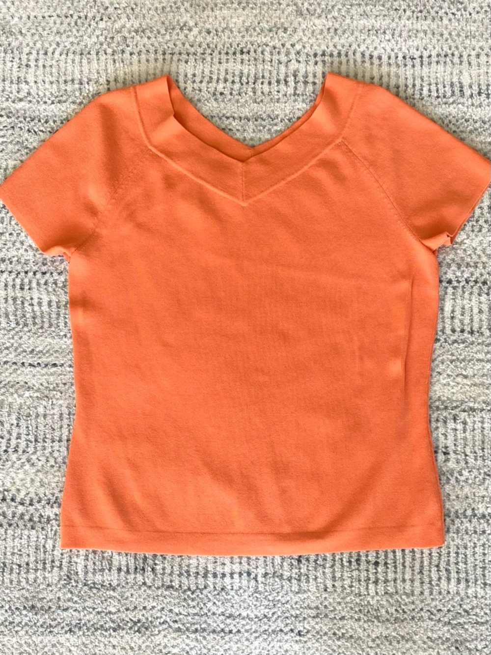 Talbots Coral V-Neck Short Sleeve Top